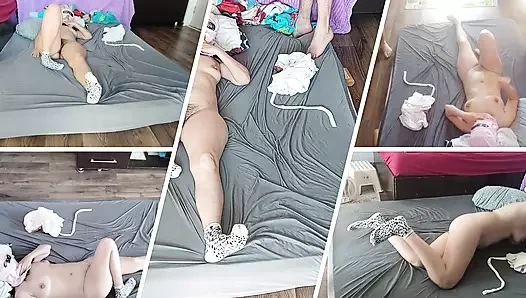 Amateur couple sensual oil massage.