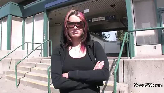 German Homeless Teen get seduce to first time fuck for money