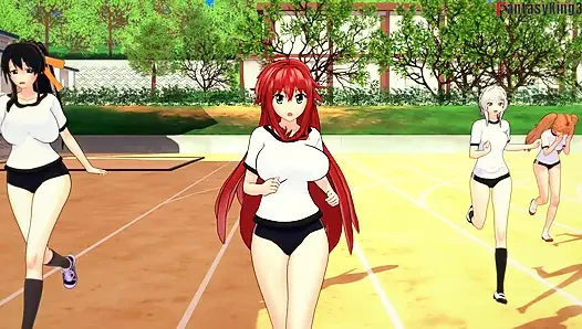 Rias Gremory beni baştan çıkarıyor ve beni spor salonunda sikişmeye davet ediyor - dxd ntr madness series