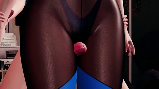 3 boyutlu animasyonda seksi miranda - külotlu çorap ve bikinili kalça fetişi, inlemeler eşliğinde ters kaldırma sert sikiş