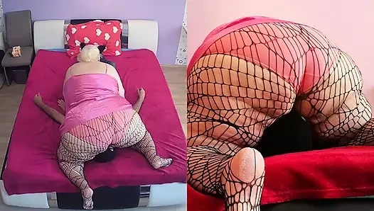 Spider net külotlu çorap facesitting tarafından bir ssbbw