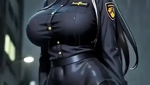 Sevimli polis memuru dans ediyor, ai animasyonu