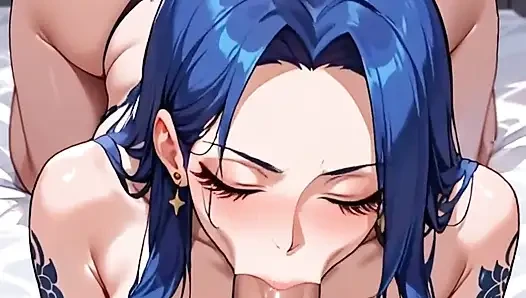 Anime Dövmeli Aichica Derin Bir Boğaz Yapıyor