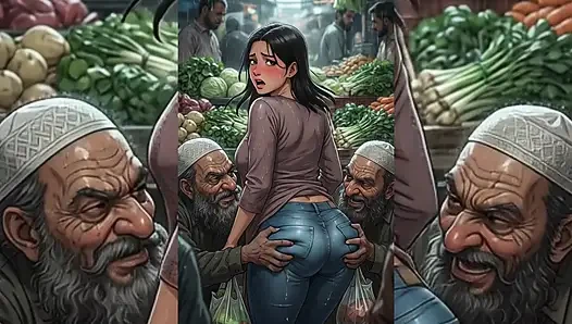 Hintli orta yaşlı seksi kadınlar ve yenge pis müslüman erkekler tarafından tamamen domine ediliyor - halka açık gruplama ve yolsuzluk