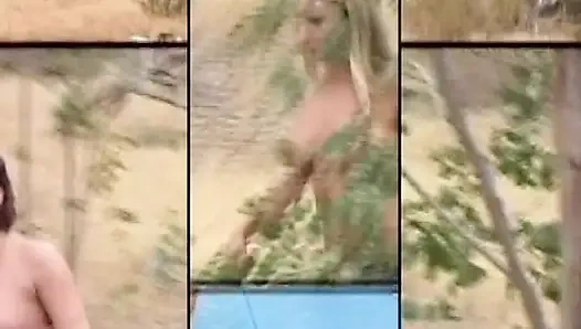 Seksi Fransız kızlar açık havada ateşli lezbiyen eylemi yapıyor