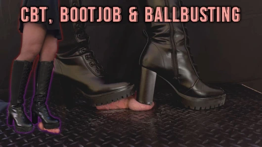 Merkez Bankası, bootjob ve tamystarly ile siyah deri çizmeler içinde ballbusting