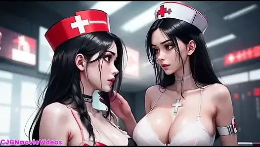 İblis kraliçesi iki kız öpücüğü istiyor (ai animasyonu)