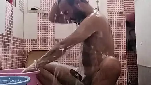 Enjoy Bathroom Shower with My Cute Penis