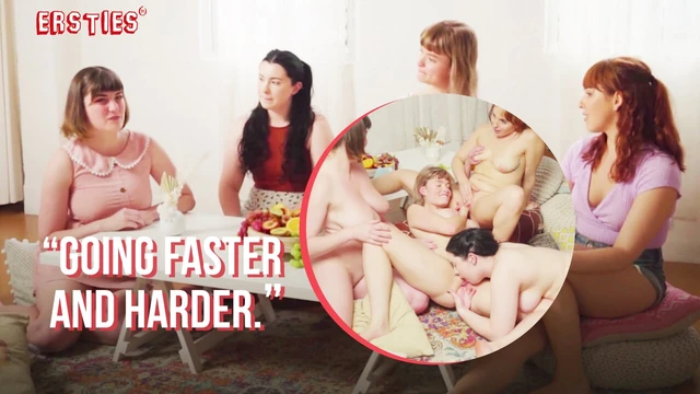 Ersties - 4 сексуальные дамы наслаждаются горячим лесбийским оральным сексом во время мастерской