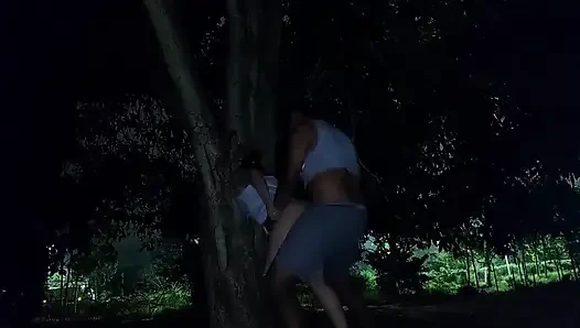 Yabancılar yanından geçerken parkta sikişiyor