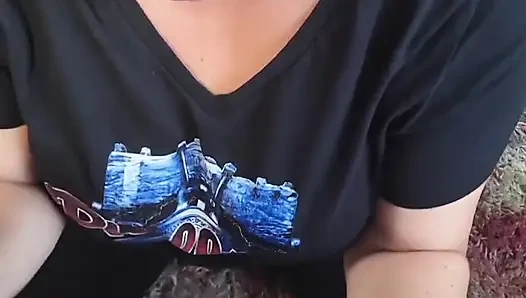Sexy milf admits to wanting 4 cocks at once she sucks him twice and cums so many times so much cum in public