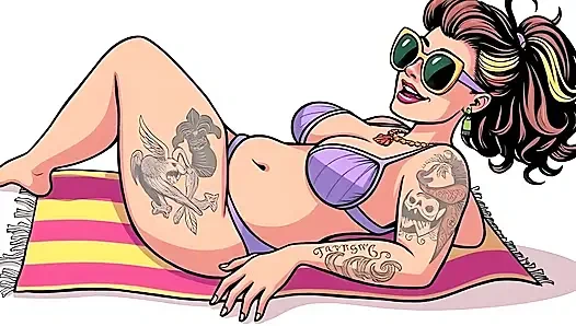 Seksi dövme sanatı bikinili kızlar