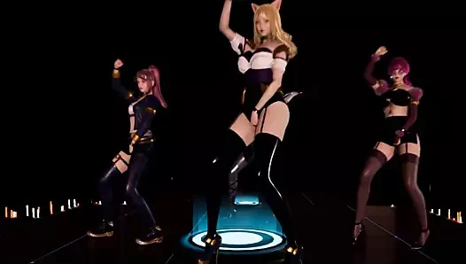 Mmd r18 kda - popstars ahri akali evelynn kaisa streaptease