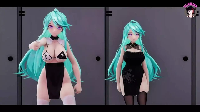 Ziyan x2 - seksi elbise içinde ateşli dans ediyor ve kademeli olarak soyunuyor