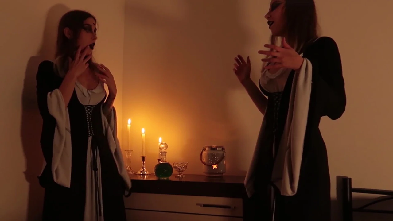 Witch suck dick of her twin – Halloween night.