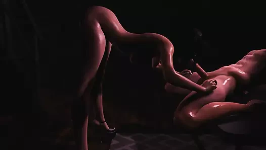 Esmer kadın yüzüne boşalarak yarak emiyor