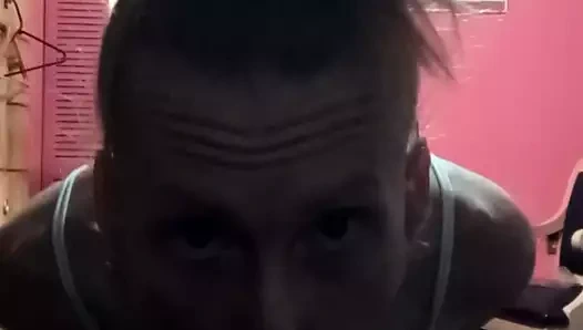 Didlo derin boğaz için korkak