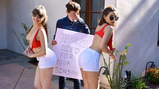 Sislovesme - yaramaz üvey kız kardeşler aria lee ve luna rakibi latin adamı büyük götleriyle baştan çıkarıyor