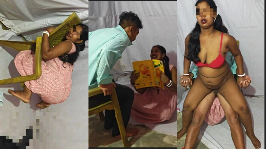 Hintli ateşli 18 yaşındaki Hintli kız edepsiz öğretmenle sikişiyor