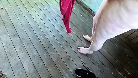 Memeler ve göt verandada şaplak atılıyor