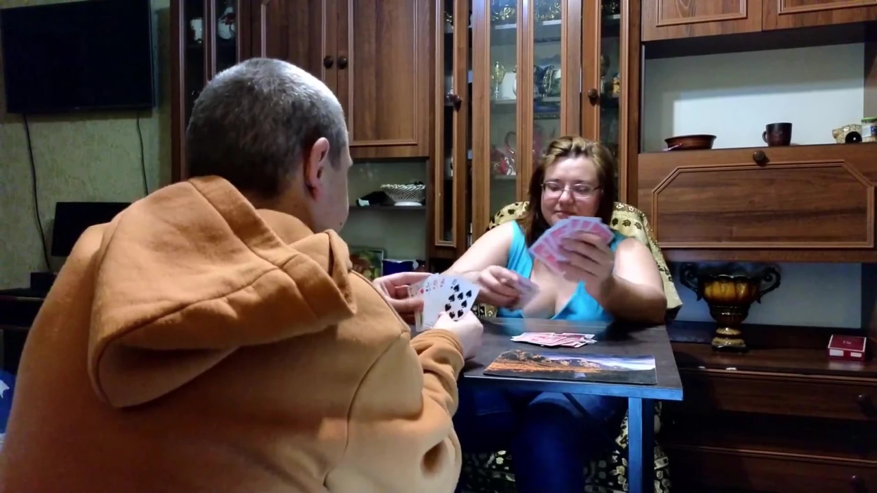 Lost at Cards, but Finished All Over Her Face!