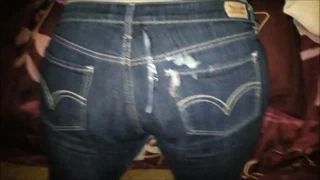 Cum on Wifes Levis jeans ass