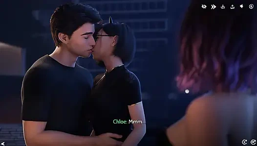 Taze kadınlar #2 - Chloe ve Julia bir şişe şarabı üçlü sekse dönüştürüyor