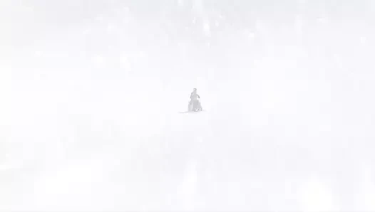 Çıplak kız 3d kar arabası tarafından sürükleniyor