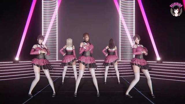 Büyük memeli seksi kötü kızlar dans ediyor (3 boyutlu hentai)