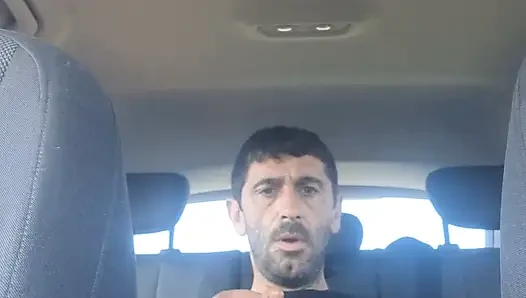 Mature men masturbating naked in the car'