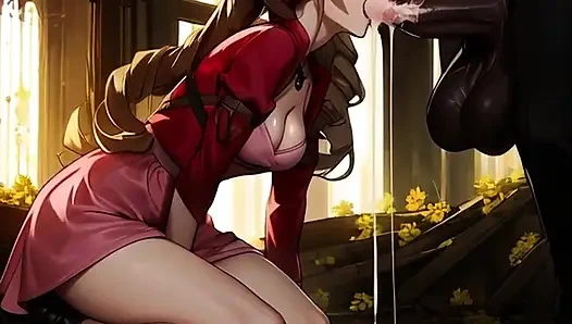 Aerith terk edilmiş kilisesinde büyük siyah emiyor