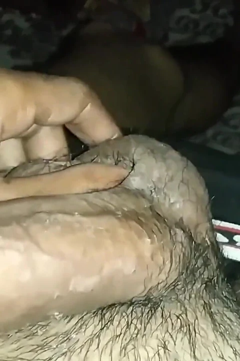Indian Boy Playing Big Cock at Night