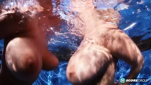 Büyük memeli sıska daldırma: Valory ve Lana ile oynuyor