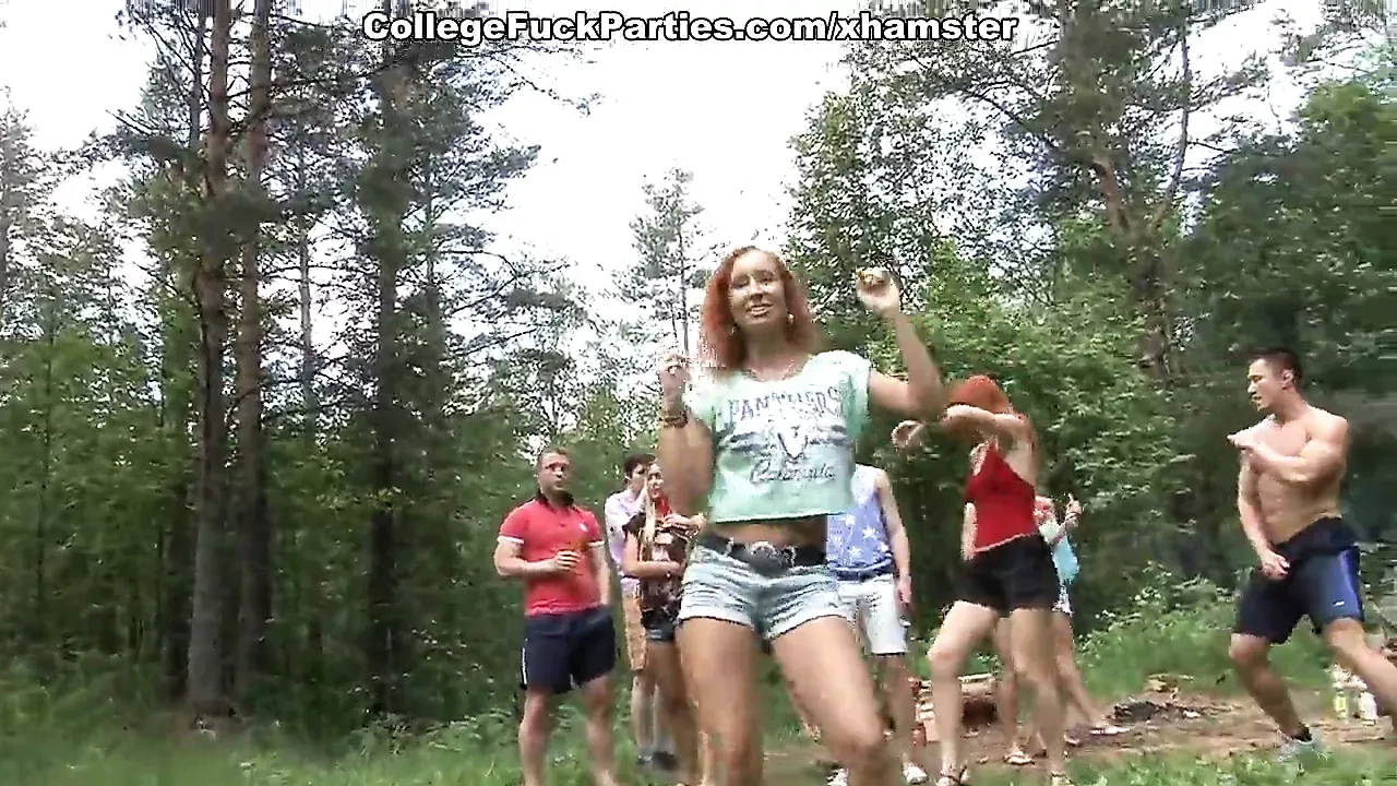 Filthy college sluts turn an outdoor party into wild fuck