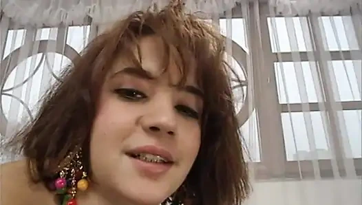 Cute Teen in Jeans with Firm Boobs