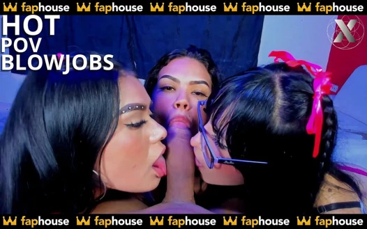 Ateşli bakış açısı oral seks - güzel azgın latin sürtükler büyük yarağımı yutuyor