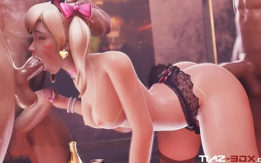 Robaatoo tiaz-3dx d.va'nın vahşi partisi: üç adamla sert eğlence