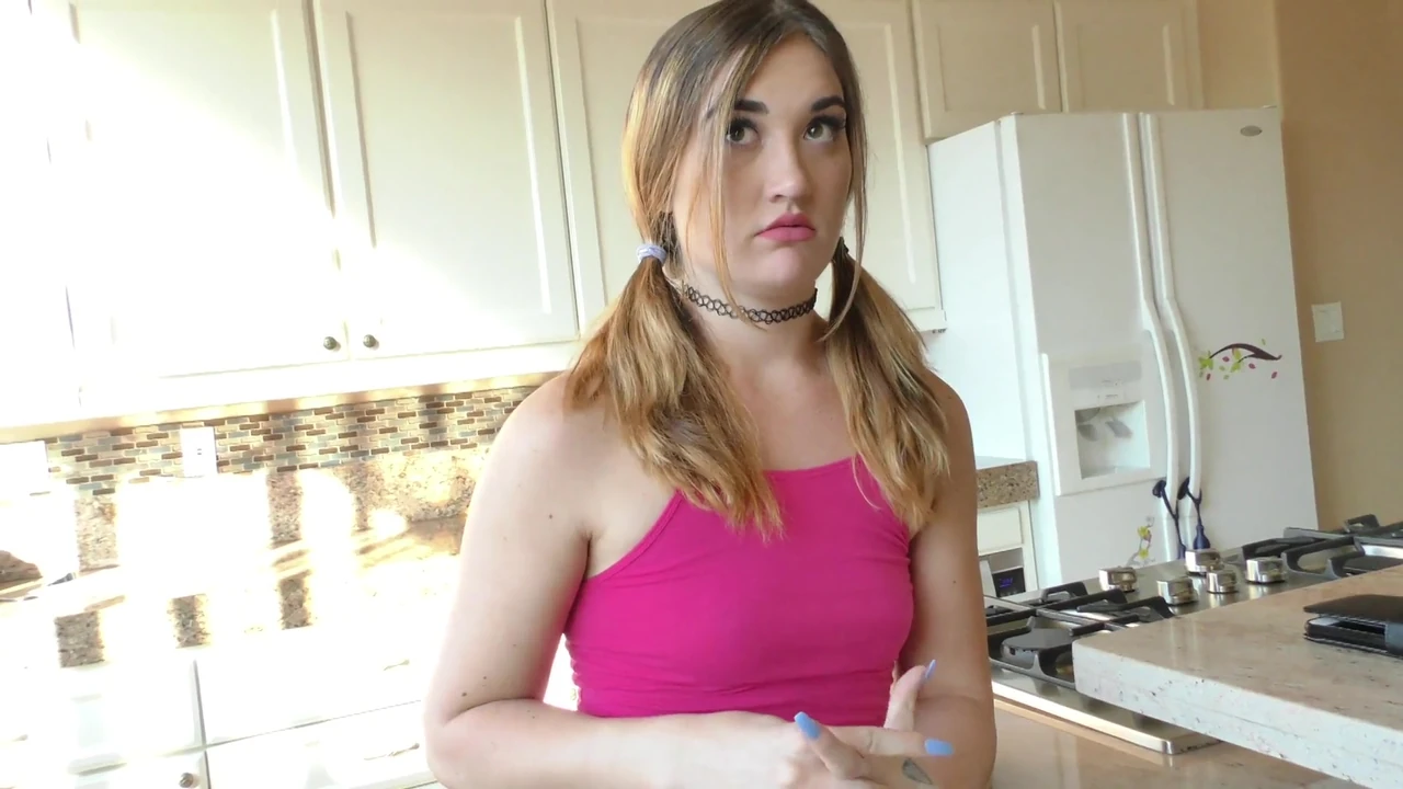Stepdad Catches Horny Stepdaughter Maturbating In The Kitchen