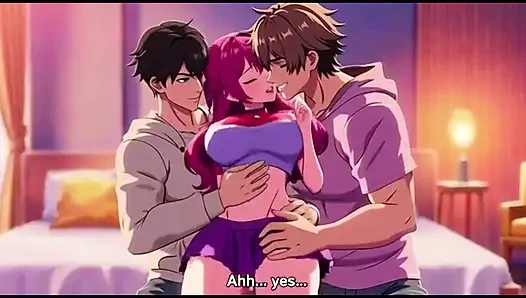 Step brother catches step sister fucking with boyfriend and joins them Threesome