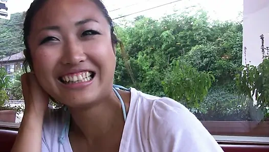 Horny Hairy Asian Cunt Rubbed with Cum