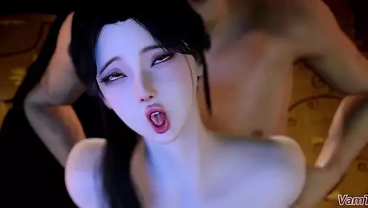 3 boyutlu büyük memeli Asyalı üvey kız kardeş göt deliğini sikmek için büyük zenci yarağını azdırıyor