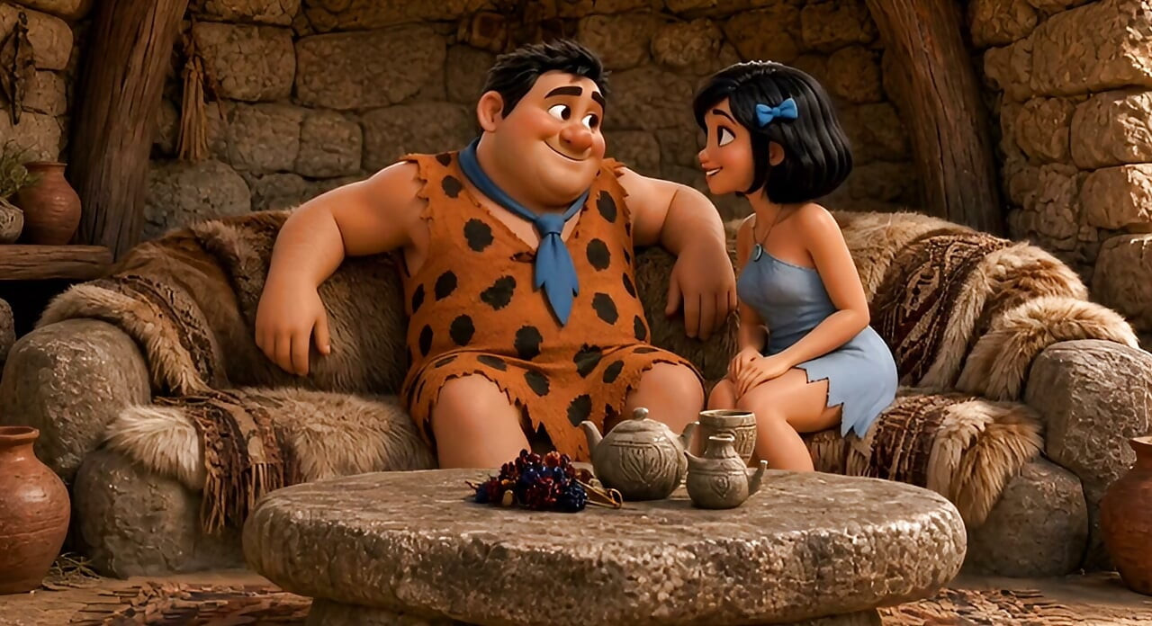 Hungry Caveman Comes Home Wife's Bestie Takes Care of His Appetite