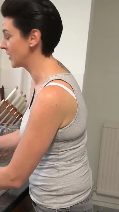 Emotional moment from "AuntJudys - Your Cute MILF Wife Scarlet Sucks Your Cock in the Kitchen (POV)"