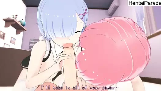 Üçlü rem x ram re:sıfır hentai sansürsüz