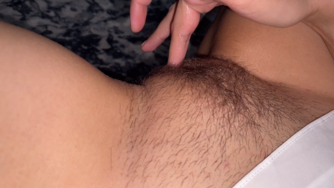 Check out how I fucked my hairy pussy it was so wet that I couldn't hold back and peed myself from the orgasm.
