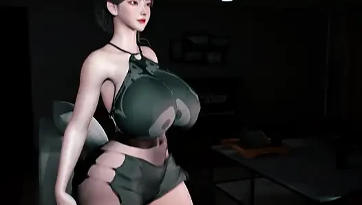 3 boyutlu iri güzel kadın seksi külotlu çorap giyen olgun orta yaşlı seksi kadın büyük yaraklı patronu tarafından sikiliyor