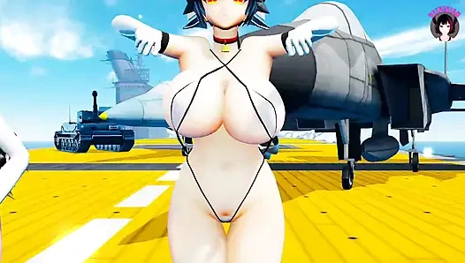 Azur Lane - 5 büyük memeli kız seksi dans ediyor