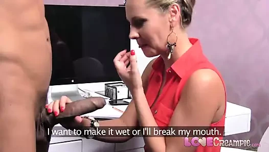 Aşk Creampie büyük horoz sunar dev yük arasında boşalmak derin