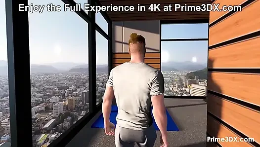 Futanari jimnastik hakimiyeti: Buff adam Prime3DX'te terli bir egzersiz seansında asılı futa tarafından yoğun bir şekilde zevk alıyor