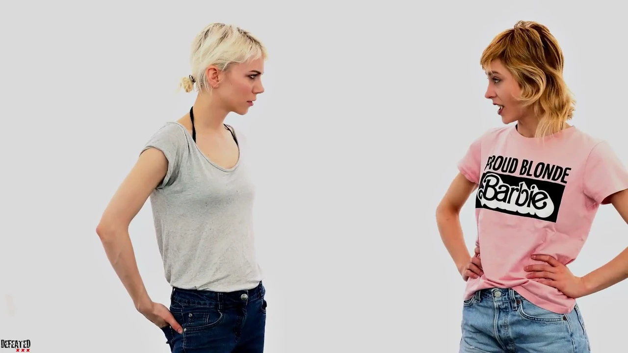 Lilith and Stella - Hot tattooed girl vs sexy blondie fight lesson